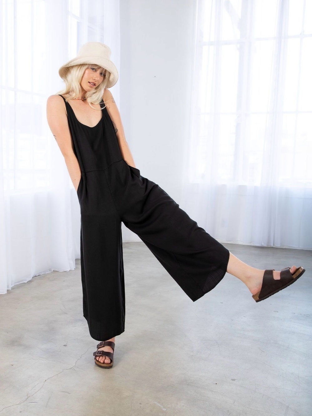 LOVESTITCH Black Wide-Leg Jumpsuit